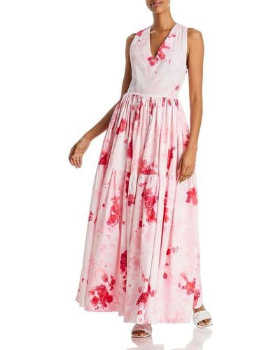 SWF Poplin Tie-dye Maxi Dress - Pink
