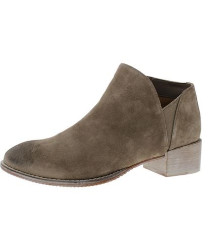 Softwalk Tegan Suede Stacked Heel Ankle Boots - Brown