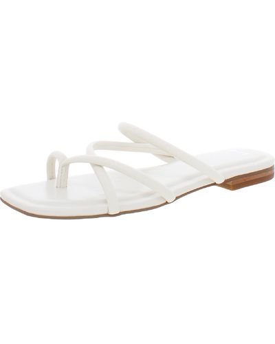 Marc Fisher Fiada Faux Leather Thong Flip-flops - White