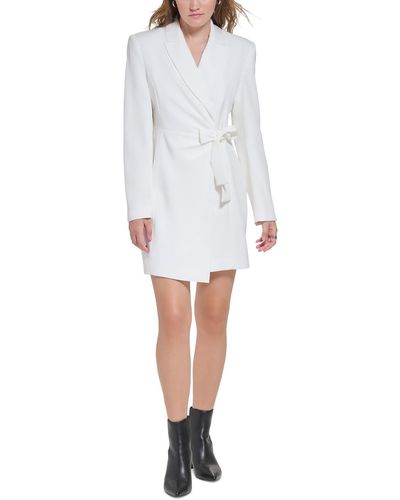 Calvin Klein Blazer Short Wrap Dress - White