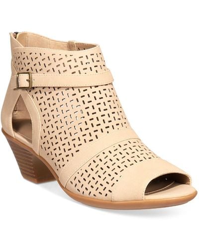 Easy Street Carrigan Dressy Peep Toe Ankle Boots - Natural