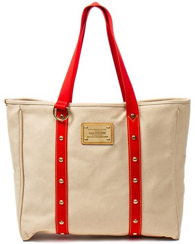 Leather tote Louis Vuitton Red in Leather - 31581182