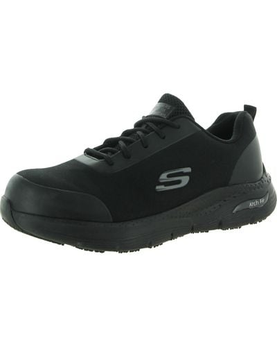 Skechers Arch Fit Sr- Ringstap Steel Toe Slip Resistant Work And Safety Shoes - Black