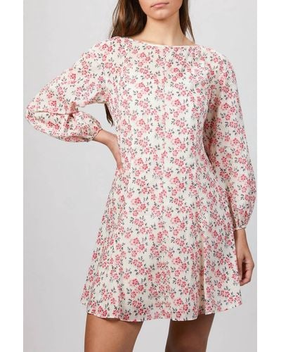 Rebecca Taylor Ikat Long Sleeeve Fleur Dress - Pink