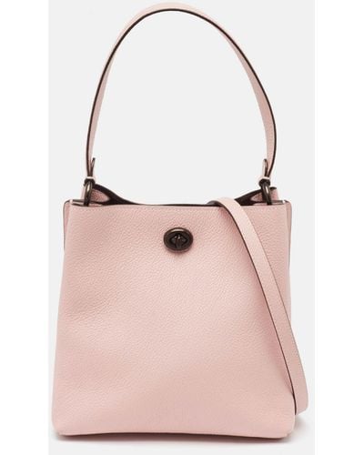 COACH Leather Mollie 22 Bucket Bag - Pink