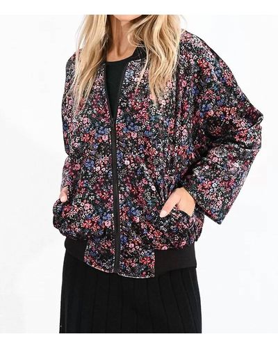 Molly Bracken Floral Velvet-lined Jacket - Black