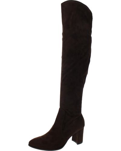Marc Fisher Faux Suede Tall Over-the-knee Boots - Black