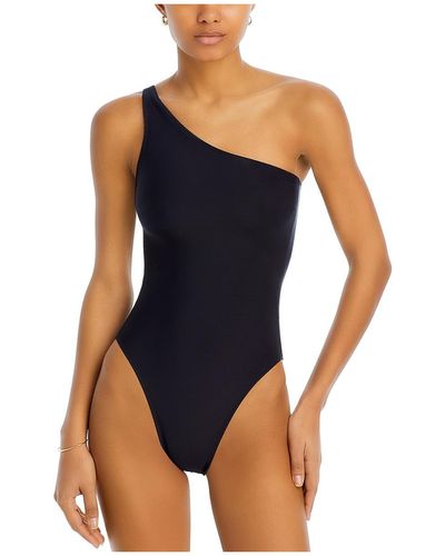 Norma Kamali One Shoulder Mio Solid Nylon One-piece Swimsuit - Blue