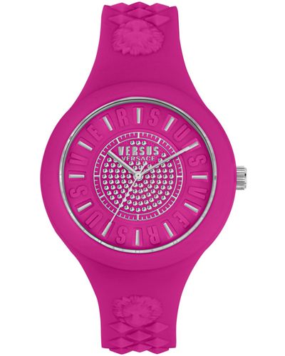 Versus Fire Island Indiglo Silicone Watch - Pink