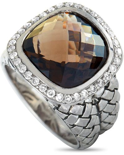 Scott Kay Sterling Diamond And Quartz Dome Ring - Metallic