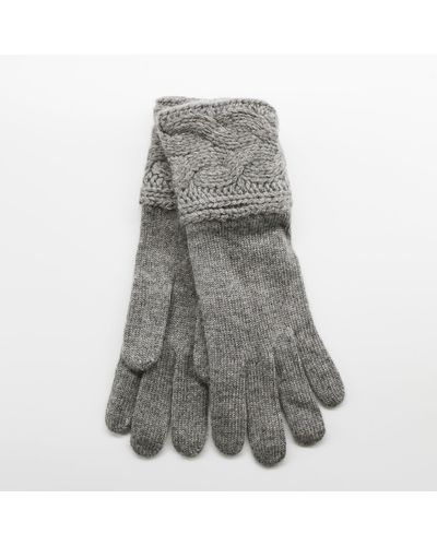 Portolano Gloves With Cables - Gray