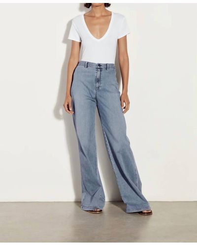 Enza Costa High Waisted Wide Leg Jeans - Blue