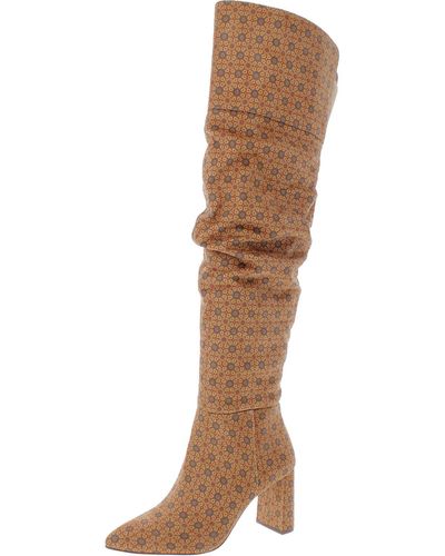 Jessica Simpson Alexiana Pointed Floral Thigh-high Boots - Brown