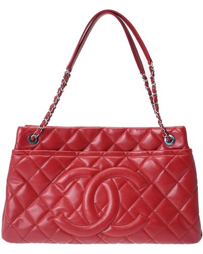Chanel Shopping Leather Tote Bag (pre-owned) - Red