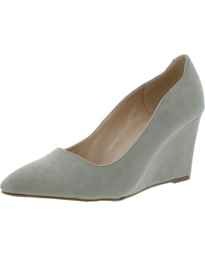 Bandolino Crush2 Faux Suede Laceless Wedge Heels - Gray