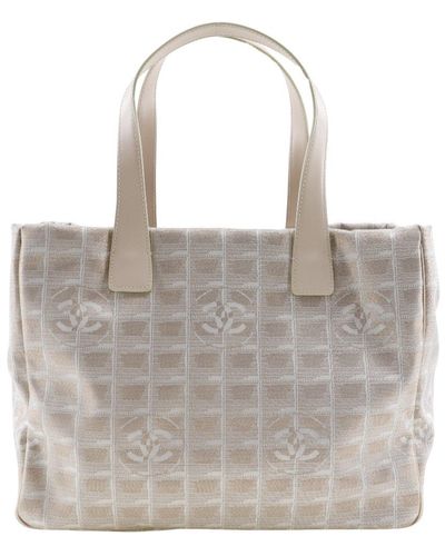 Chanel Travel Line Canvas Tote Bag (pre-owned) - Gray