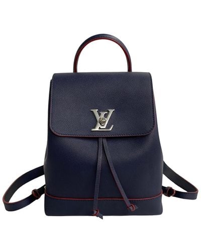 Louis Vuitton Lockme Leather Backpack Bag (pre-owned) - Blue