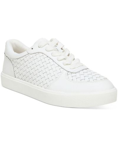 Sam Edelman Emma Leather Basketweave Casual And Fashion Sneakers - White