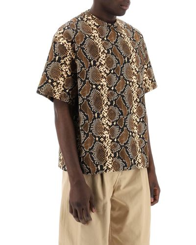 Jil Sander Python-patterned Crewneck T-shirt - Brown