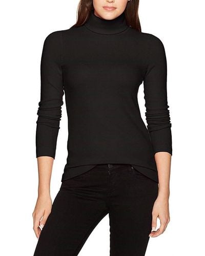 Three Dots Brushed Turtleneck Sweater In Black