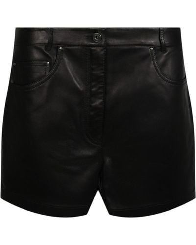 Ferragamo High-waisted Leather Short - Black
