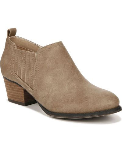 LifeStride Babe Faux Suede Heels Ankle Boots - Brown