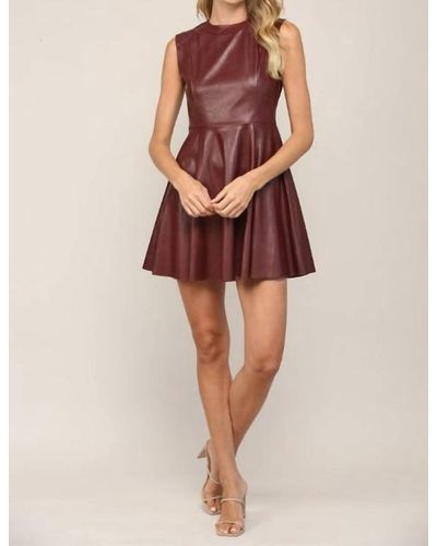Fate Brooke Faux Leather Dress - Natural