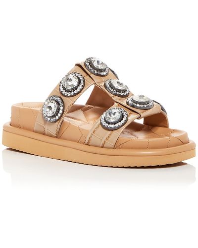 Kurt Geiger Orson Knitted Strappy Wedge Sandals - Metallic