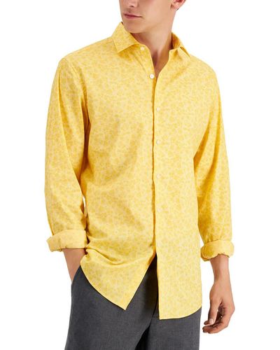 BarIII Organic Cotton Slim Fit Button-down Shirt - Yellow