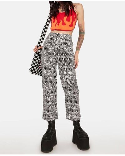 Another Girl Prudence Mono Print Heart Jean - Gray