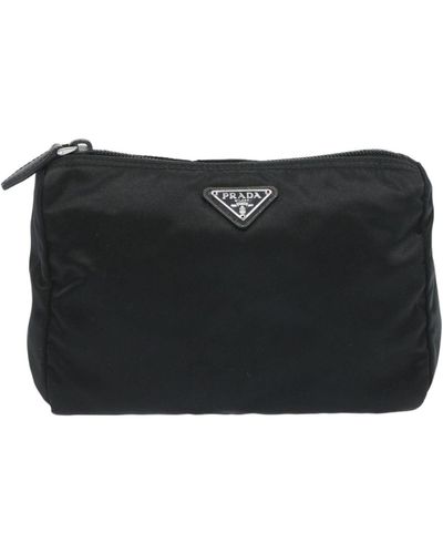 Prada Tessuto Synthetic Clutch Bag (pre-owned) - Black