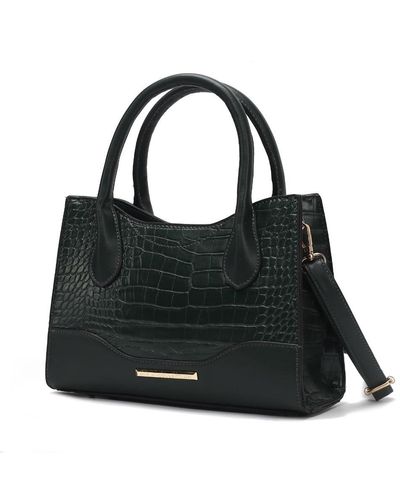 MKF Collection by Mia K Gili Crocodile Embossed Vegan Leather Tote Handbag By Mia K. - Black