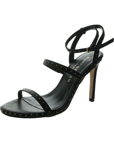 Kurt Geiger Portia Leather Ankle Strap Dress Sandals - Black