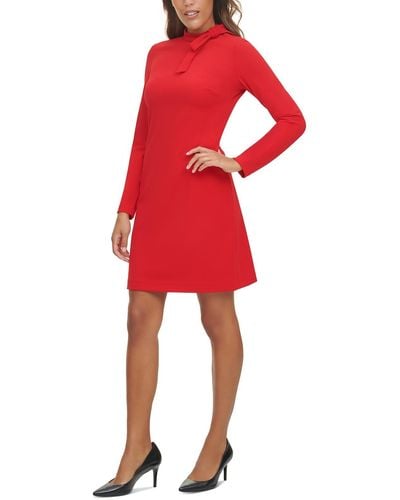 Calvin Klein Knit Sheath Cocktail And Party Dress - Red