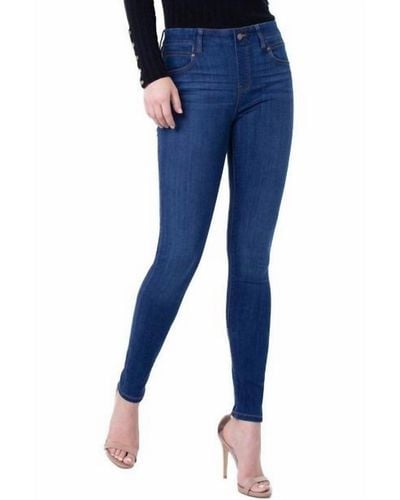 Articles of Society Gia Glider Skinny Jean In Elysian Dark - Blue