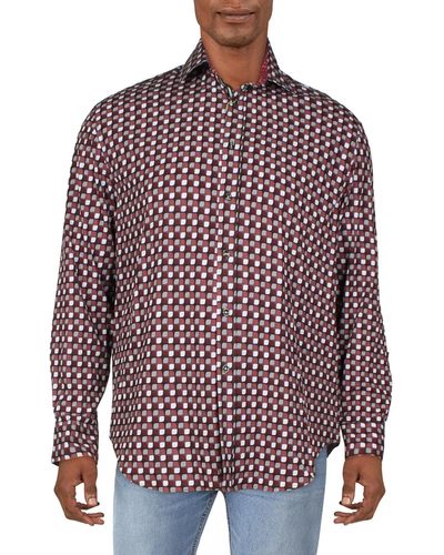 Society of Threads Printed Colla Button-down Shirt - Red