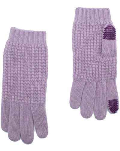 Portolano Cashmere Stitched Tech Gloves - Purple