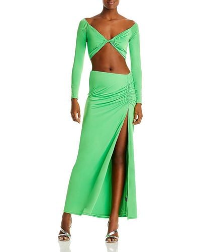 AFRM Devon Side Slit Long Maxi Skirt - Green