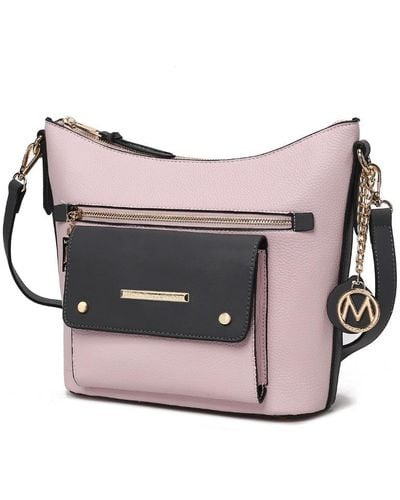 MKF Collection by Mia K Serenity Color Block Vegan Leather Crossbody Bag By Mia K - Pink