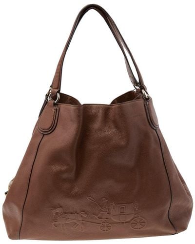 COACH Leather Edie Carriage Shoulder Bag - Brown