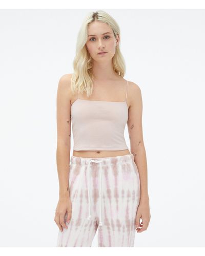 Aéropostale Seriously Soft Cropped Bungee Cami in White