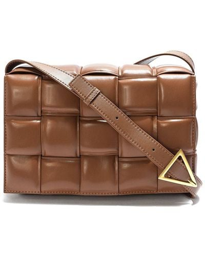 Tiffany & Fred Paris Puffy Leather Messenger Bag - Brown