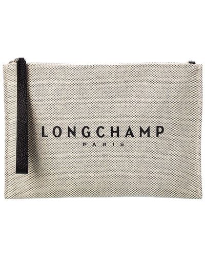 Longchamp Roseau Canvas Pouch - Natural