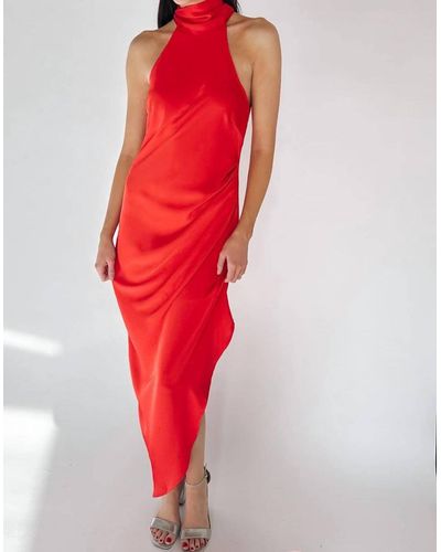 Lucy Paris Ziya Halter Dress - Red