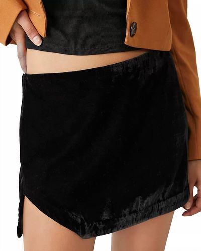 Free People Annalise Velvet Mini Skirt - Black