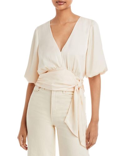 Ramy Brook Smocked Pullover Wrap Top - White
