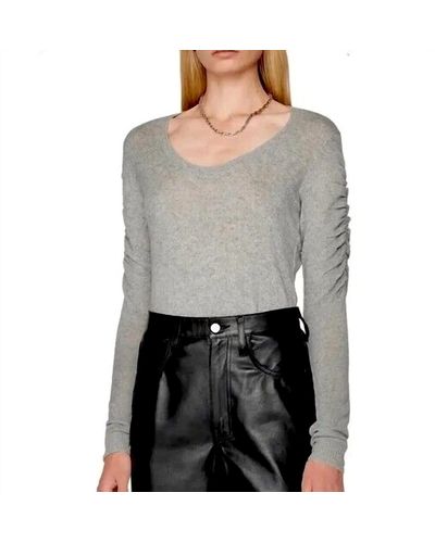 FRAME Cashmere Scoop Neck Sweater - Gray