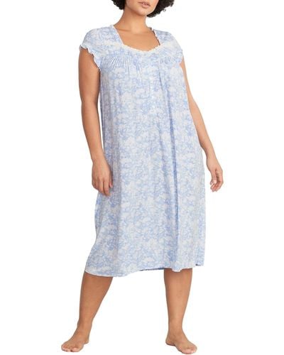 Eileen West Waltz Modal Knit Nightgown - Blue