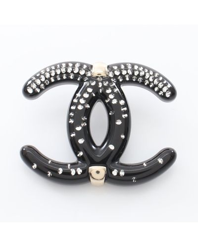 Chanel Coco Mark Brooch Gp Rhinestone Gold Clear D23s - Metallic