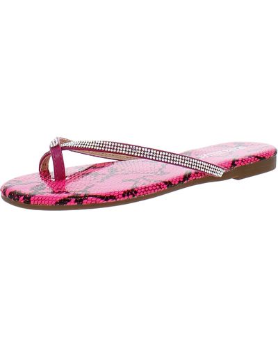 Olivia Miller Legendary Snake Open-toe Slip-on Shoes - Pink